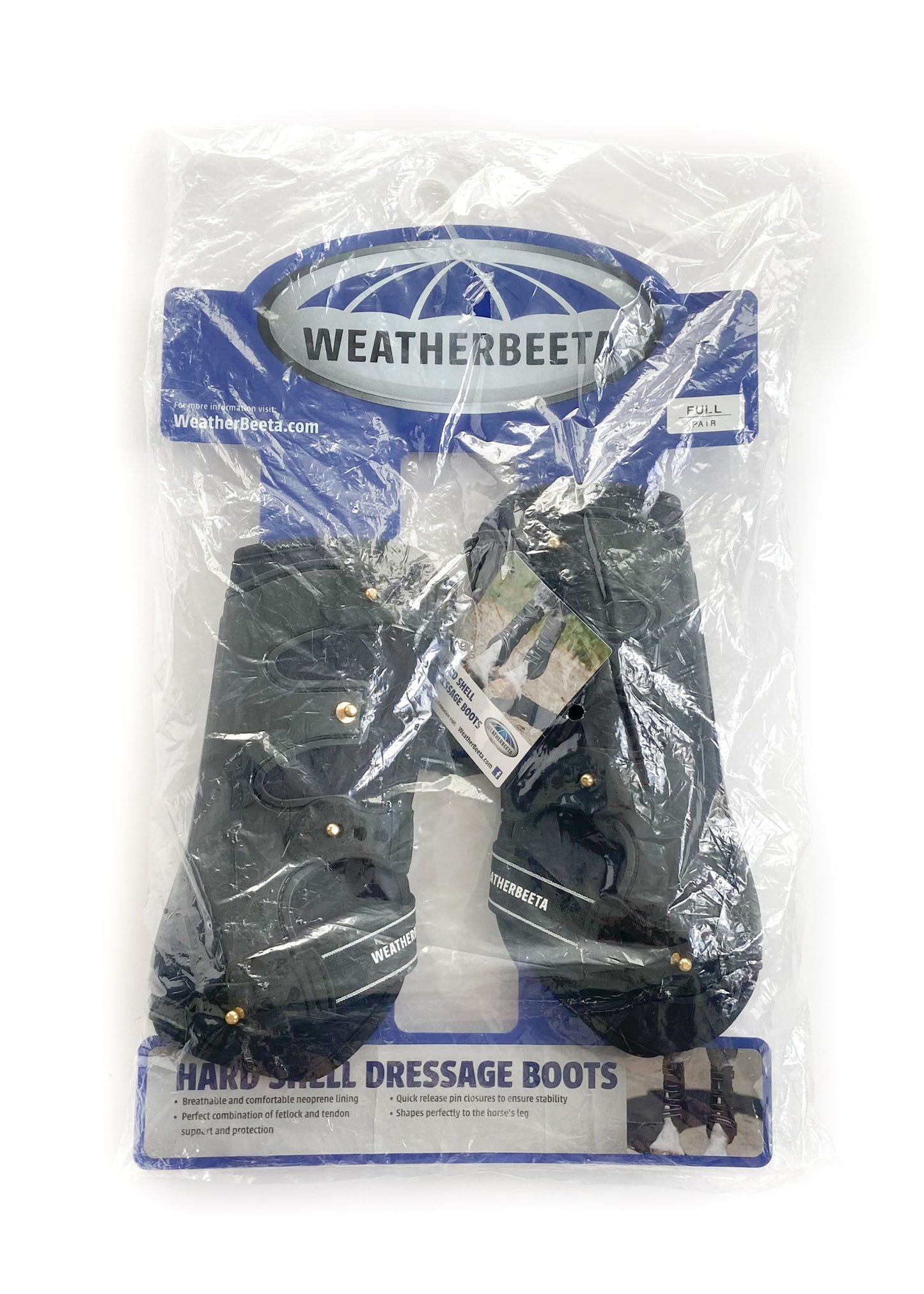 Weatherbeeta Hard Shell Dressage Boots - Black - Full