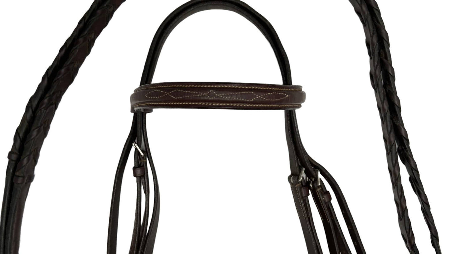 Arc de Triomphe Hunter Bridle with Reins - Brown - Full