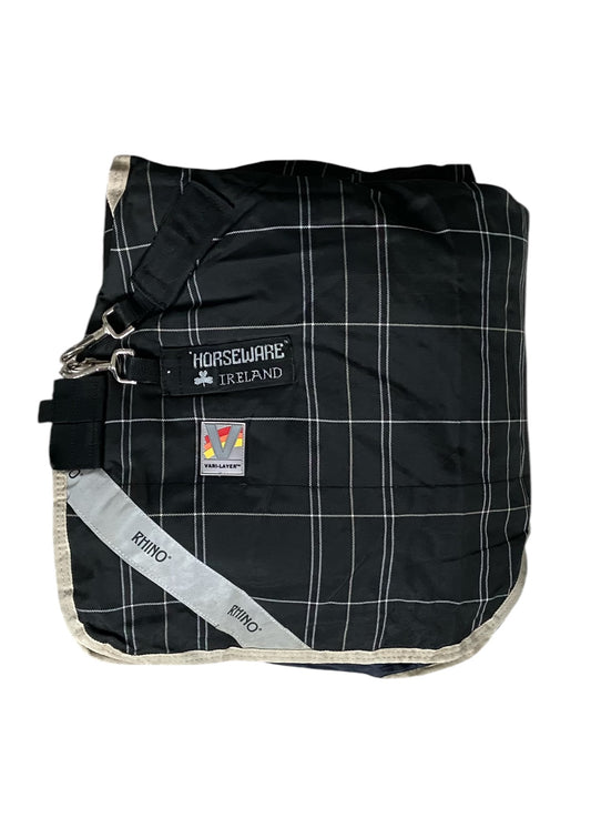 Horseware Rhino Wug Turnout with Vari-Layer (250g) - Black Plaid - 81"