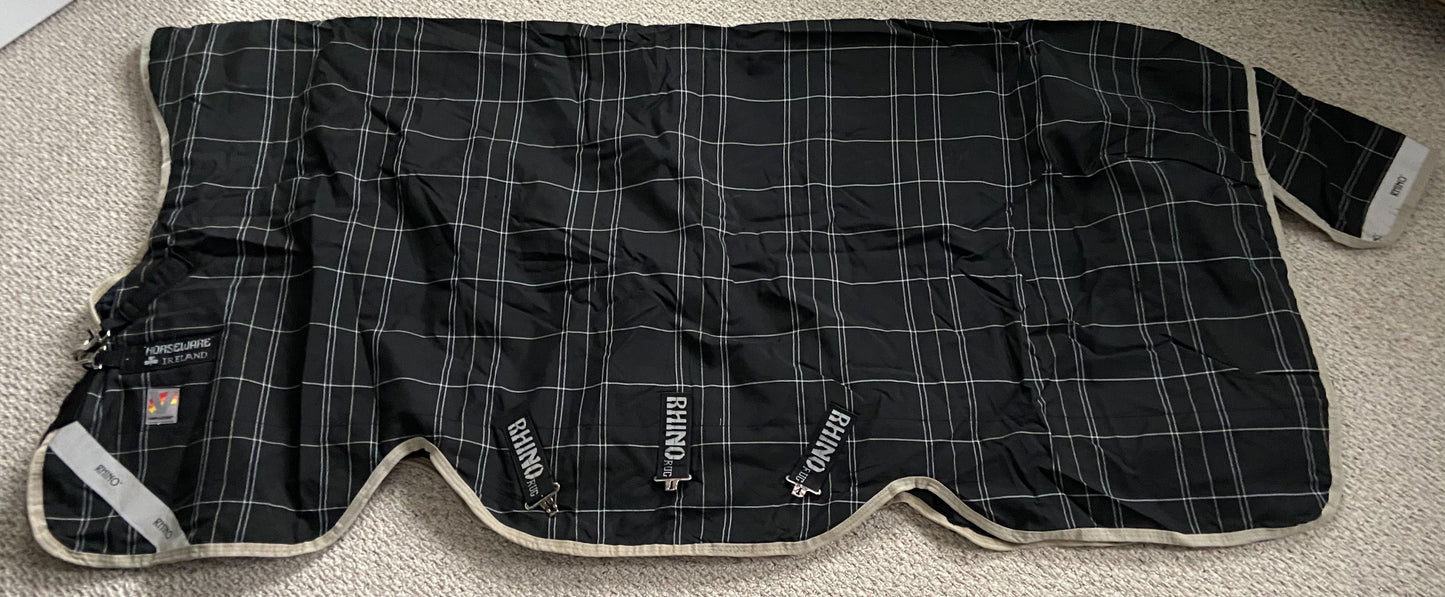 Horseware Rhino Wug Turnout with Vari-Layer (250g) - Black Plaid - 81"