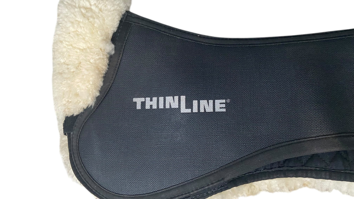 Thinline Trifecta Half Pad with Full Sheepskin (Shimmable) - Black - Large