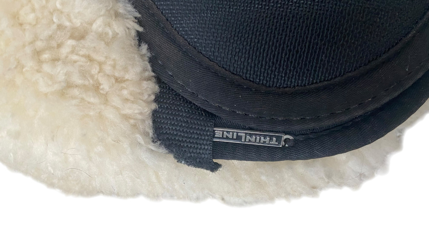 Thinline Trifecta Half Pad with Full Sheepskin (Shimmable) - Black - Large