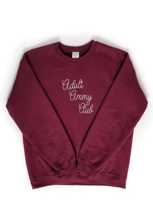 Gray & Bay Horse Co. Adult Ammy Club Crew - Wine - Women's Medium