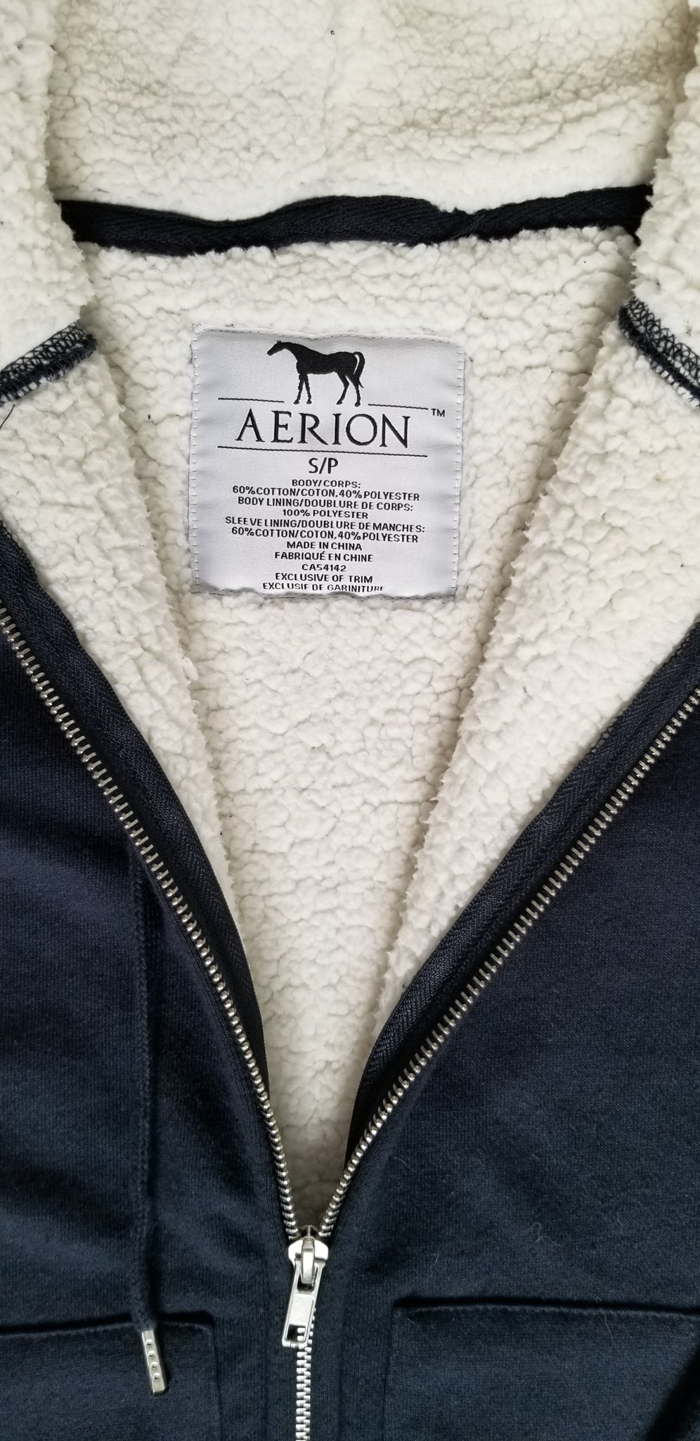 Aerion Fleece Lined Zip Up Hoodie - Navy - Women's Small