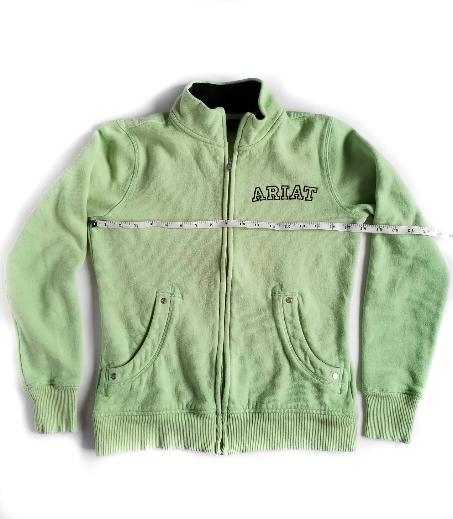 Ariat Full Zip Sweater - Light Lime Green - Women's Small