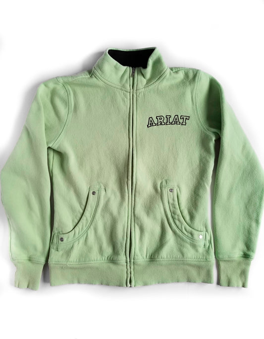 Ariat Full Zip Sweater - Light Lime Green - Women's Small