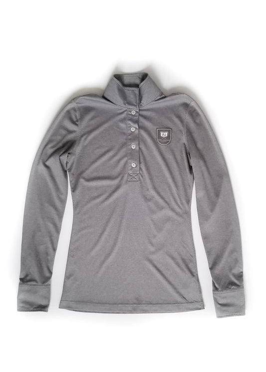 Asmar Equestrian Convertible Long Sleeve Polo - Grey - Women's XS