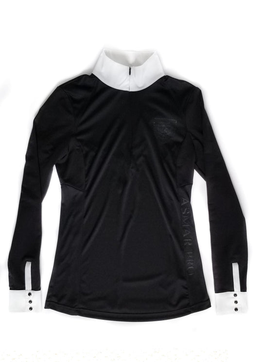 Asmar Equestrian Kathleen Technical 1/4 Zip Sun Shirt - Black - Women's Small