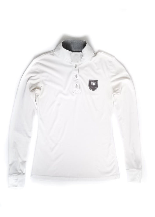 Asmar Equestrian Convertible Long Sleeve Polo - White - Women's XS