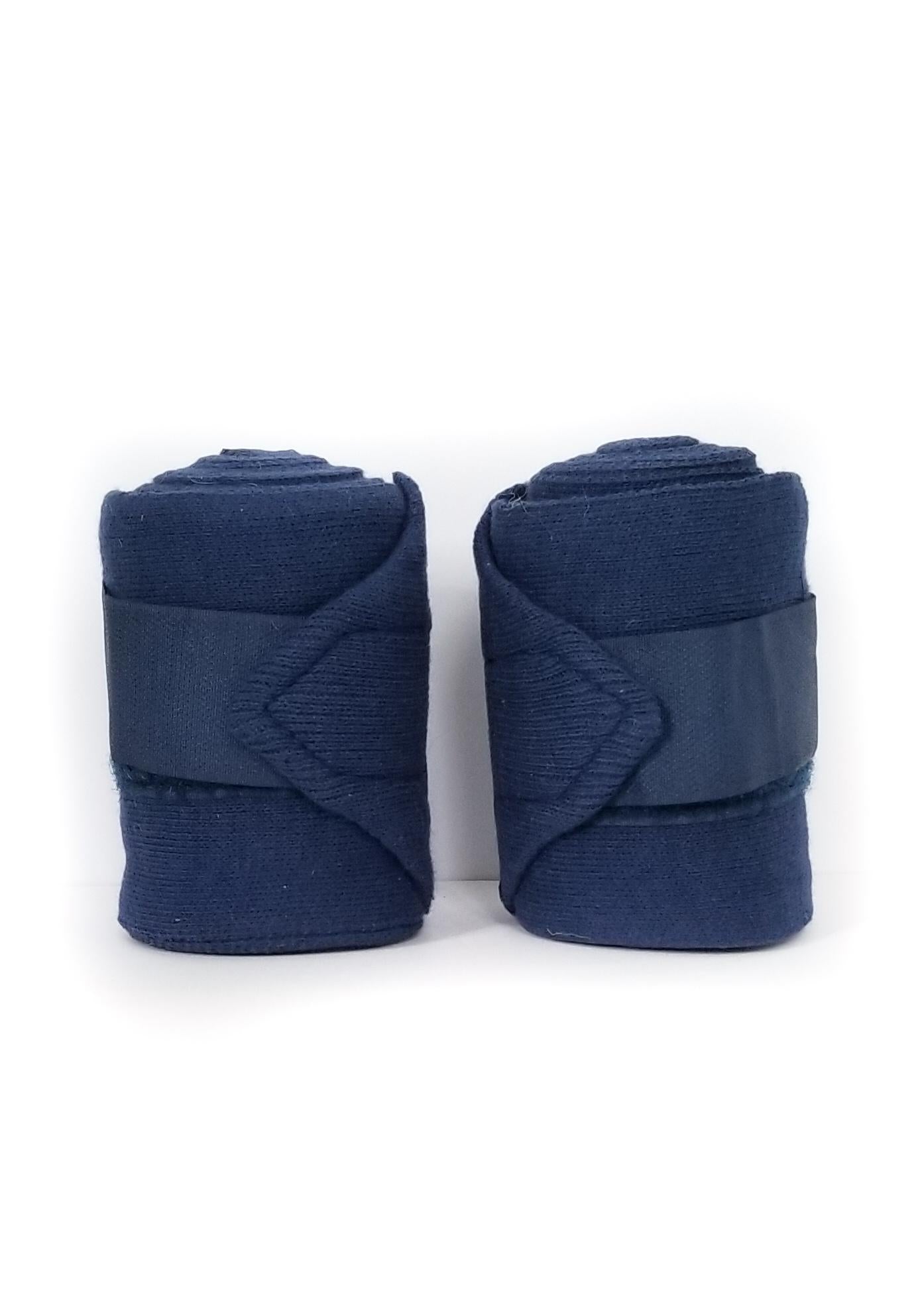 Cotton Standing Wraps (Set of 2) - Navy Blue - Horse