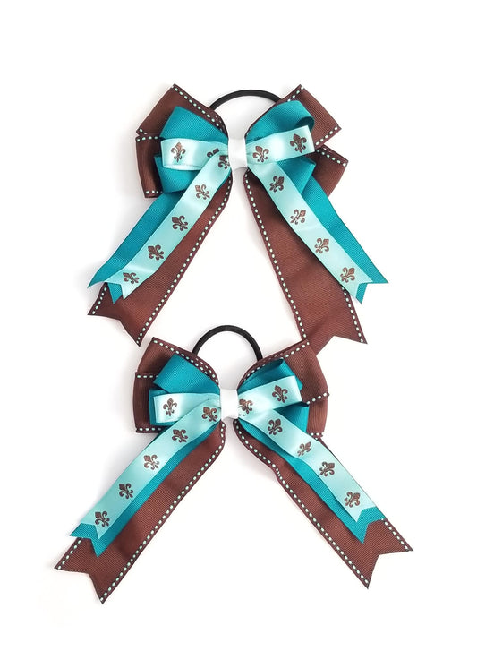 Show Bows - Teal & Brown