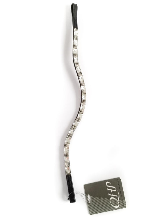 QHP Robinia Browband - Black with Crystals - Full