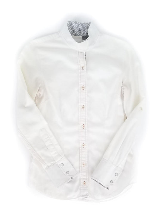 Cheval Fashions Competition Shirt - White (Pink/Blue Collar) - Women's 4