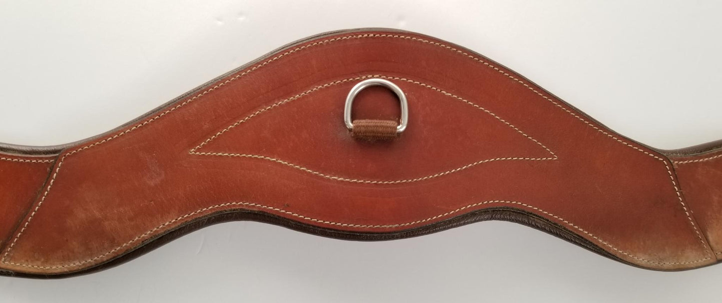 Contoured Leather Girth - Light Brown - 132cm/52"