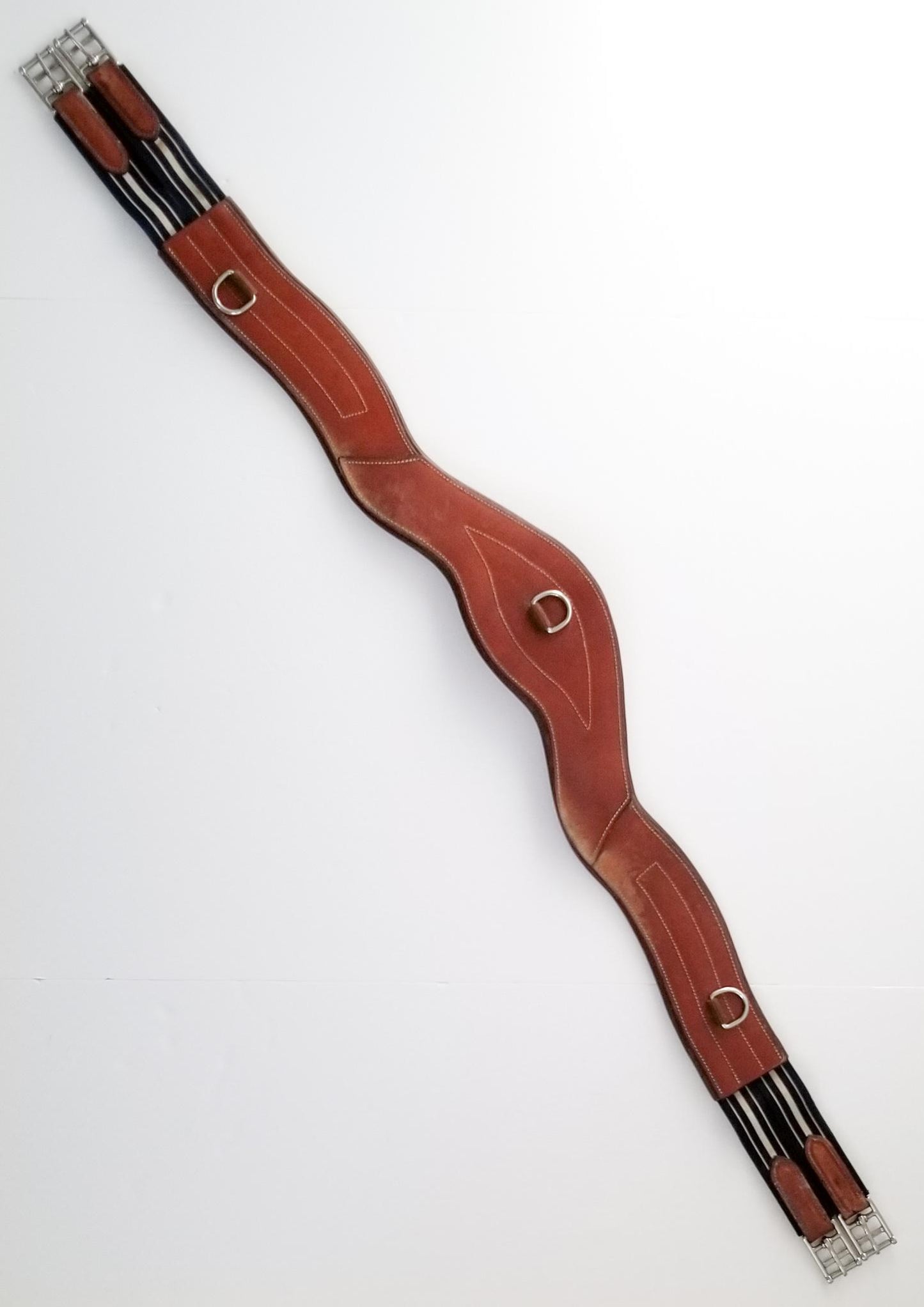 Contoured Leather Girth - Light Brown - 132cm/52"