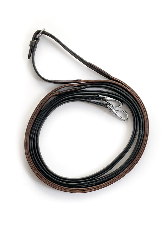 Dy'on Leather Draw Reins with Hunter Grip - Brown - Full