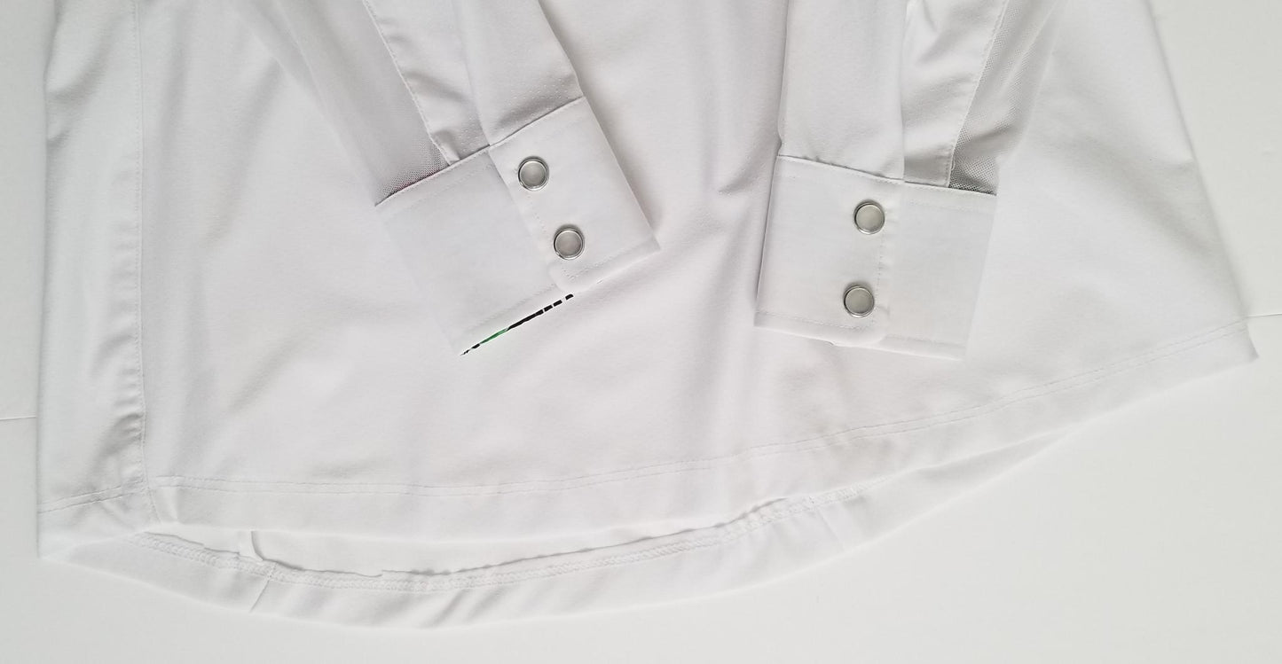 Elation Platinum Marilyn Wrap Collar Show Shirt - White - Women's 34 (Medium)