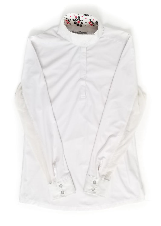 Elation Platinum Marilyn Wrap Collar Show Shirt - White - 34