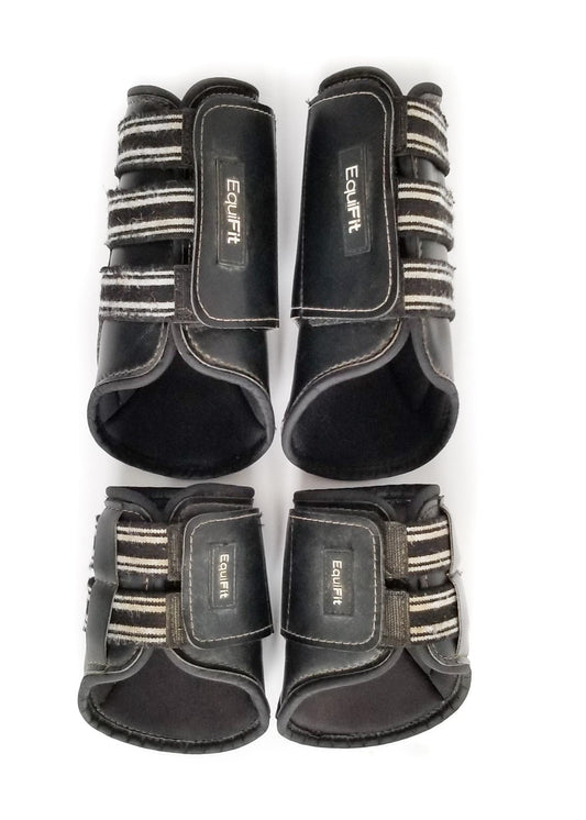EquiFit MultiTeq Front and Short Hind Boots (Full Set) - Black - Large