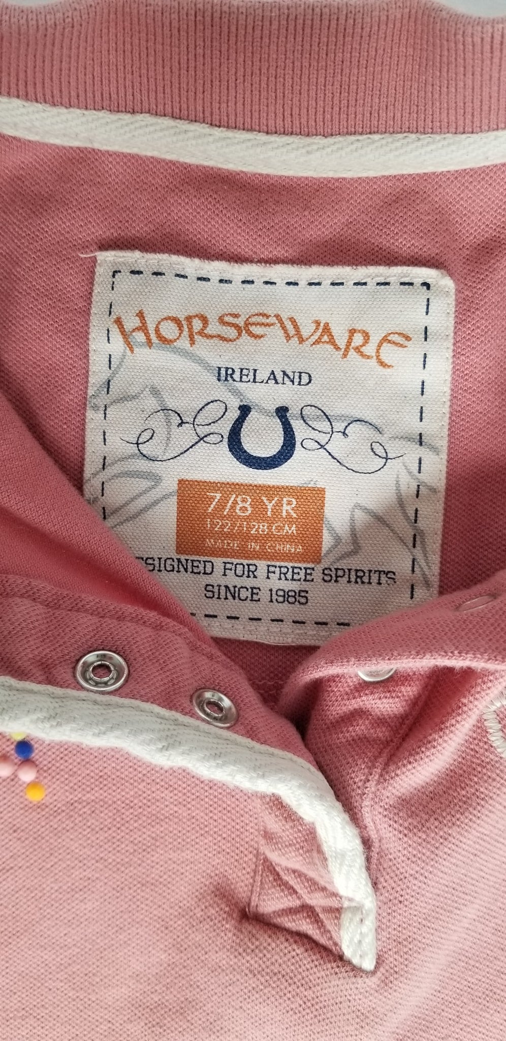 Horseware Ireland Polo Shirt - Pink - Youth 7/8