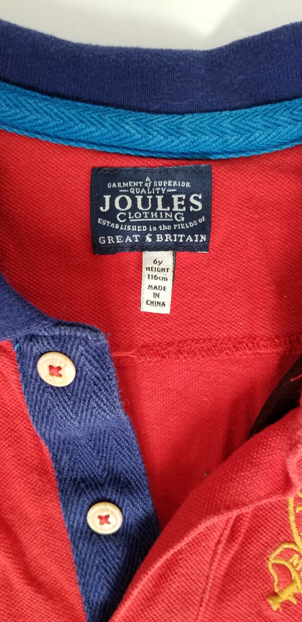 Joules Polo Shirt - Red - Youth 6 Years