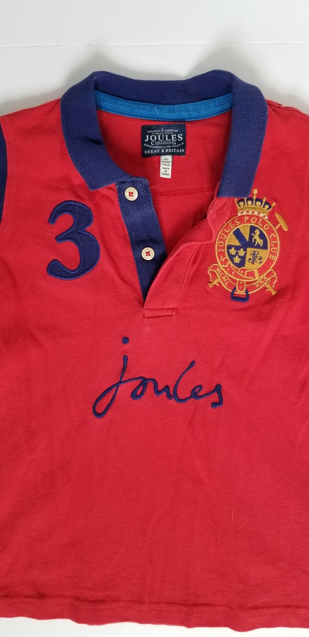 Joules Polo Shirt - Red - Youth 6 Years