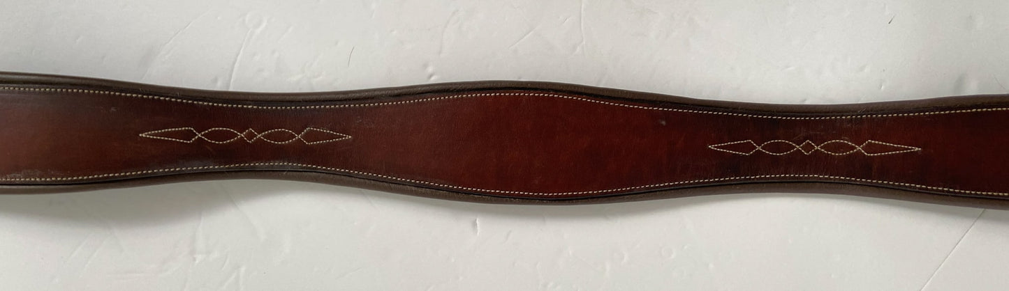 Fancy Stitched Leather Girth - Brown - 50"