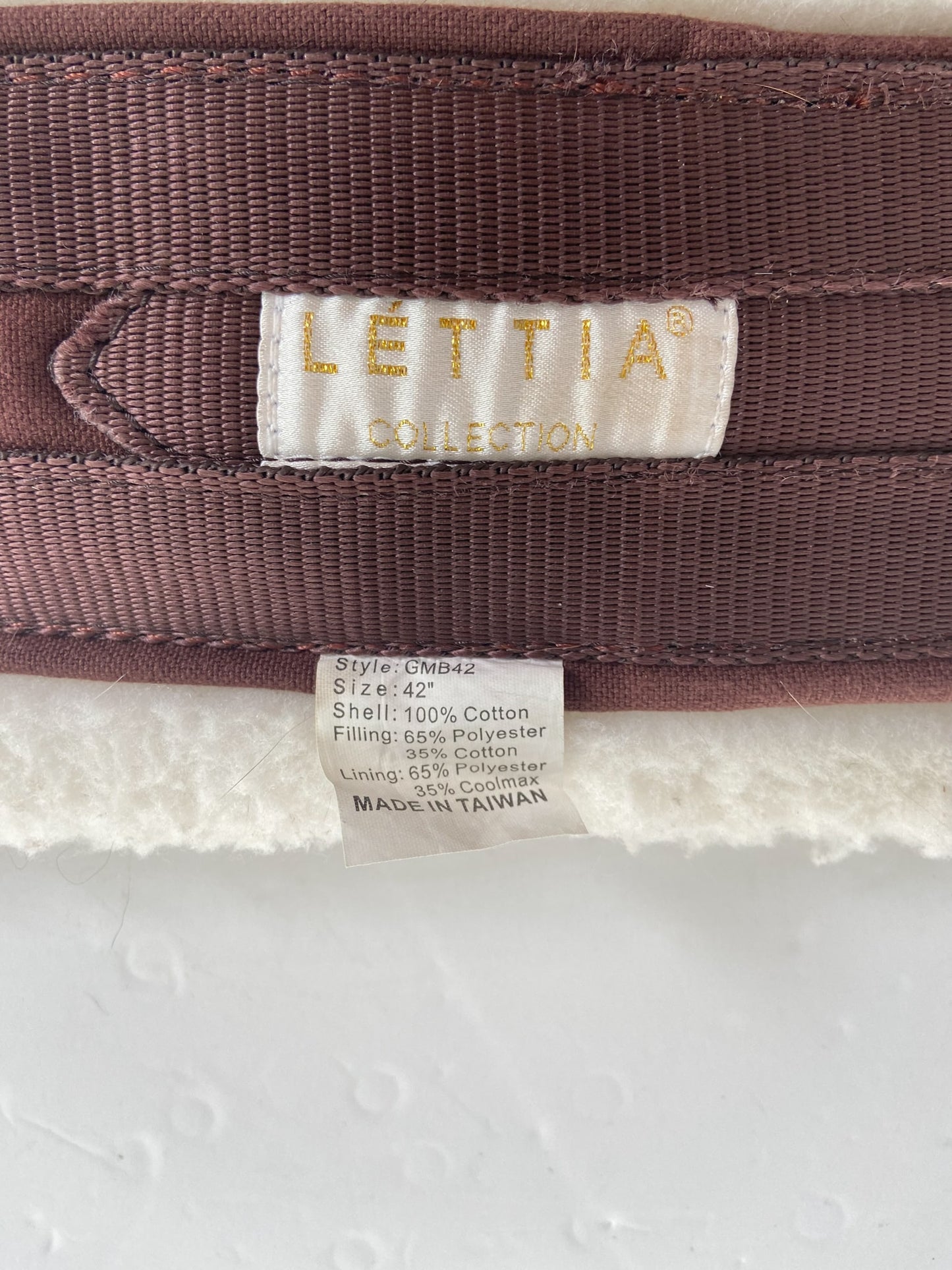 Lettia CoolMax Fleece Girth - Brown - 42"