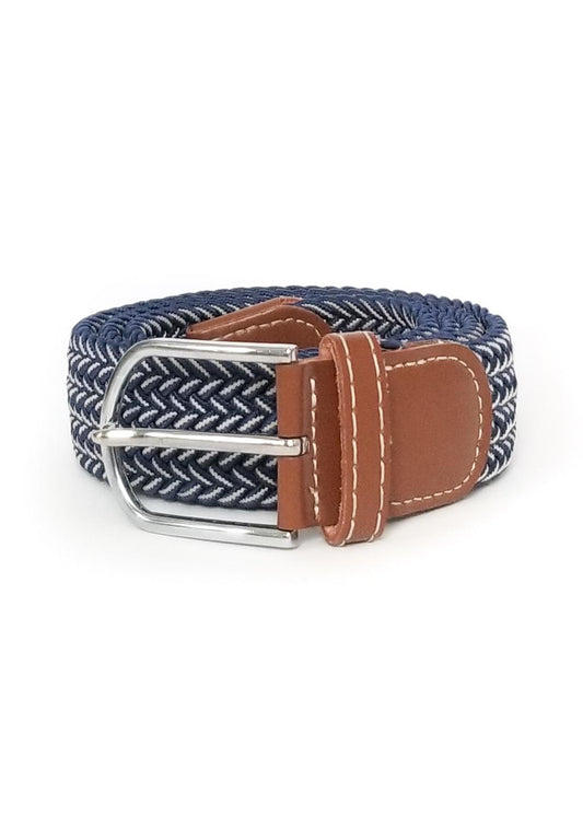 Women's Elastic Belt - Navy and White - 39"