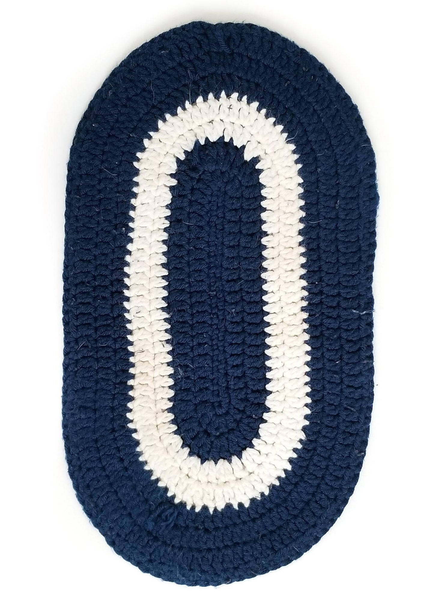Crochet Pommel Pad - Navy/White