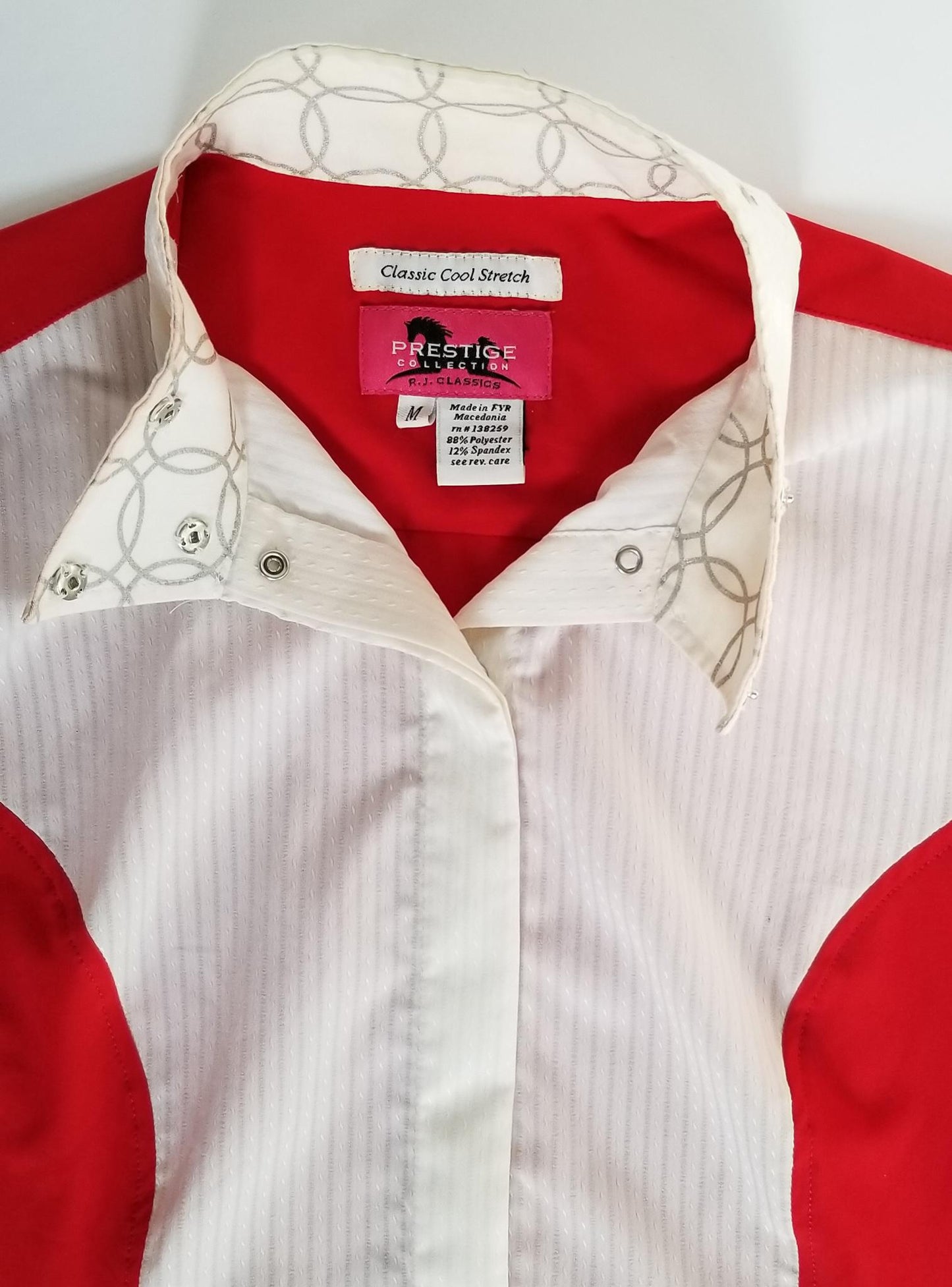 RJ Classics Prestige Collection Show Shirt - Red & White - Women's Medium