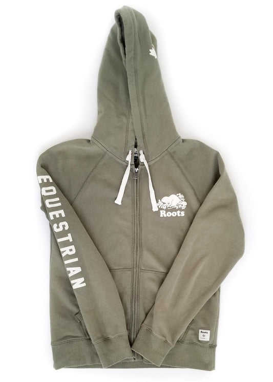 Roots Equestrian Original Full Zip Hoodie - Sage Green - Women's Medium