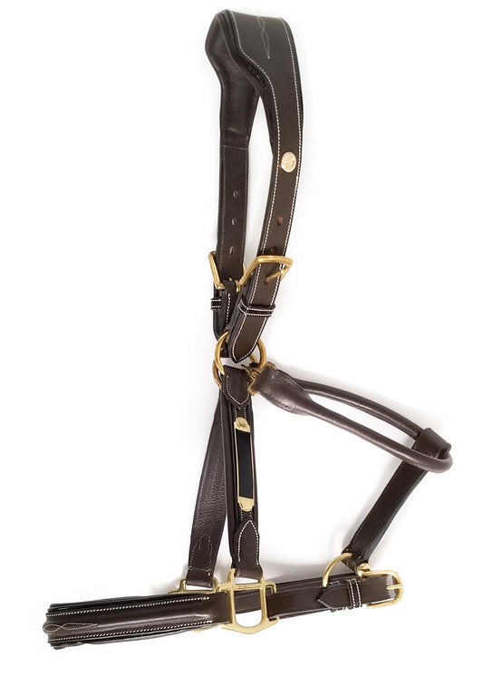 SD Rhodes Sienna Ergonomic Fancy Stitched Halter - Havana - Horse Size