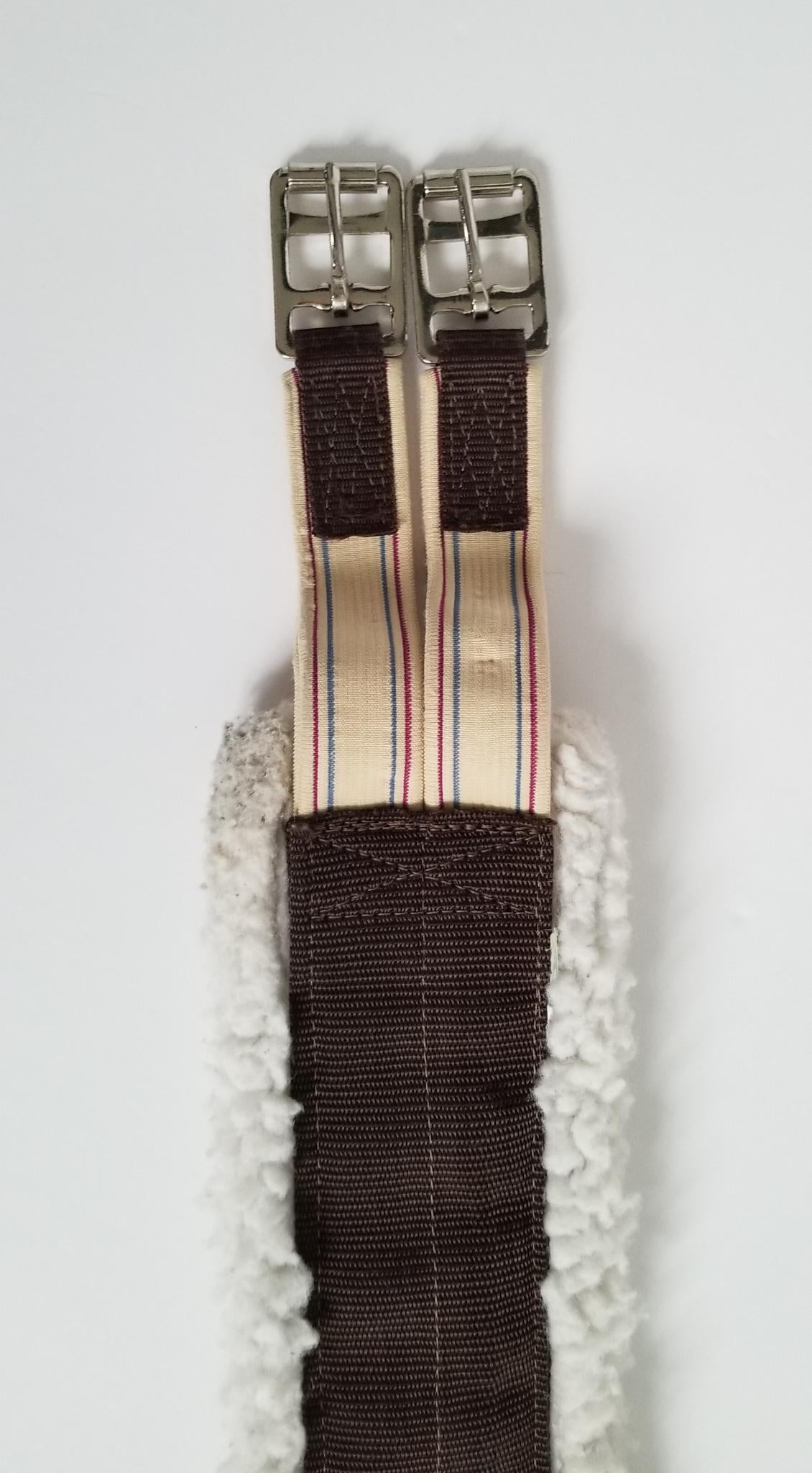 Shedrow Nylon Fleece Girth with Elastics - Brown - 115cm/45"