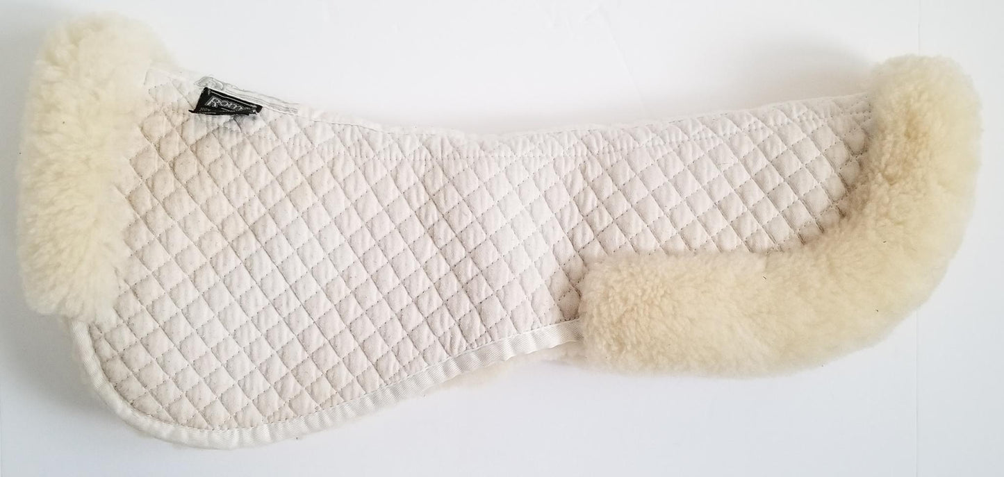 Roma Quilted Sheepskin Half Pad - White - 17"