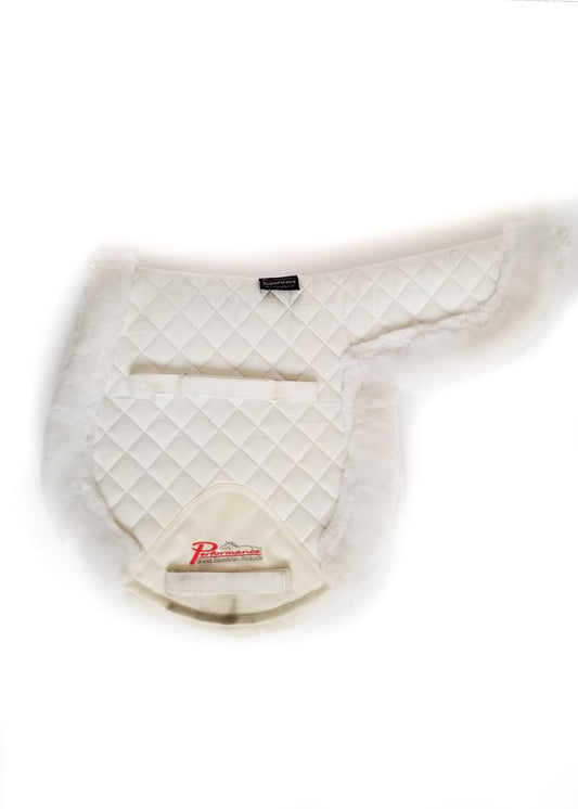 Shires Performance SupaFleece Rimmed Shaped Pad - White - 17"-17.5"