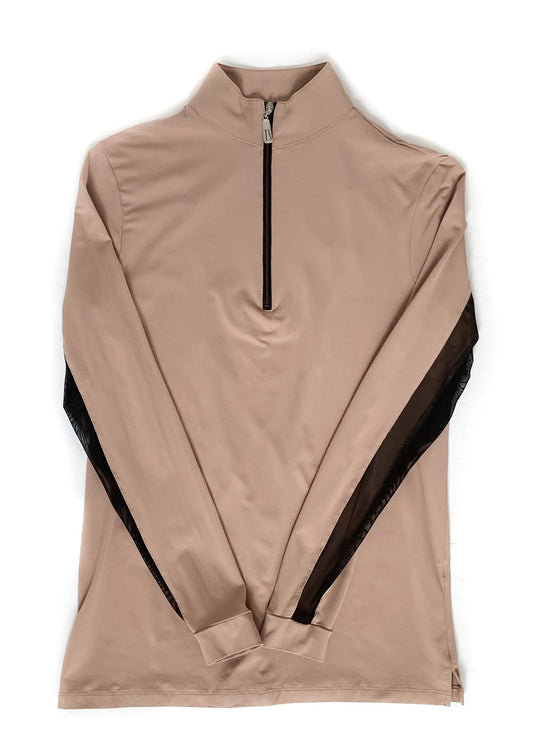 Tailored Sportsman sun shirt in Tan. Front view