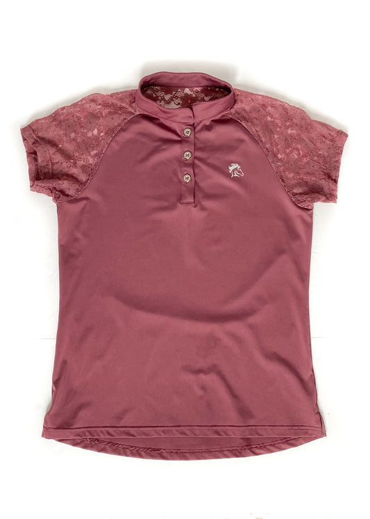 Tempo Equestrian Coco Functional Lace Trim Shirt - Nighshadow - Women's Medium